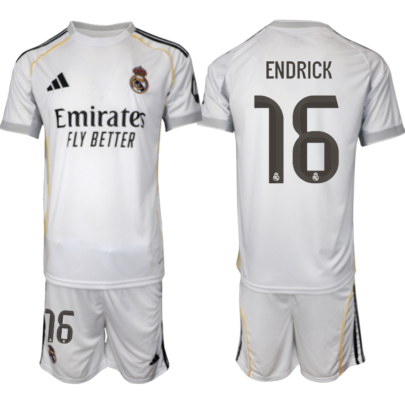 Men 2025-2026 Club Real Madrid home white 16 Soccer Jersey 01